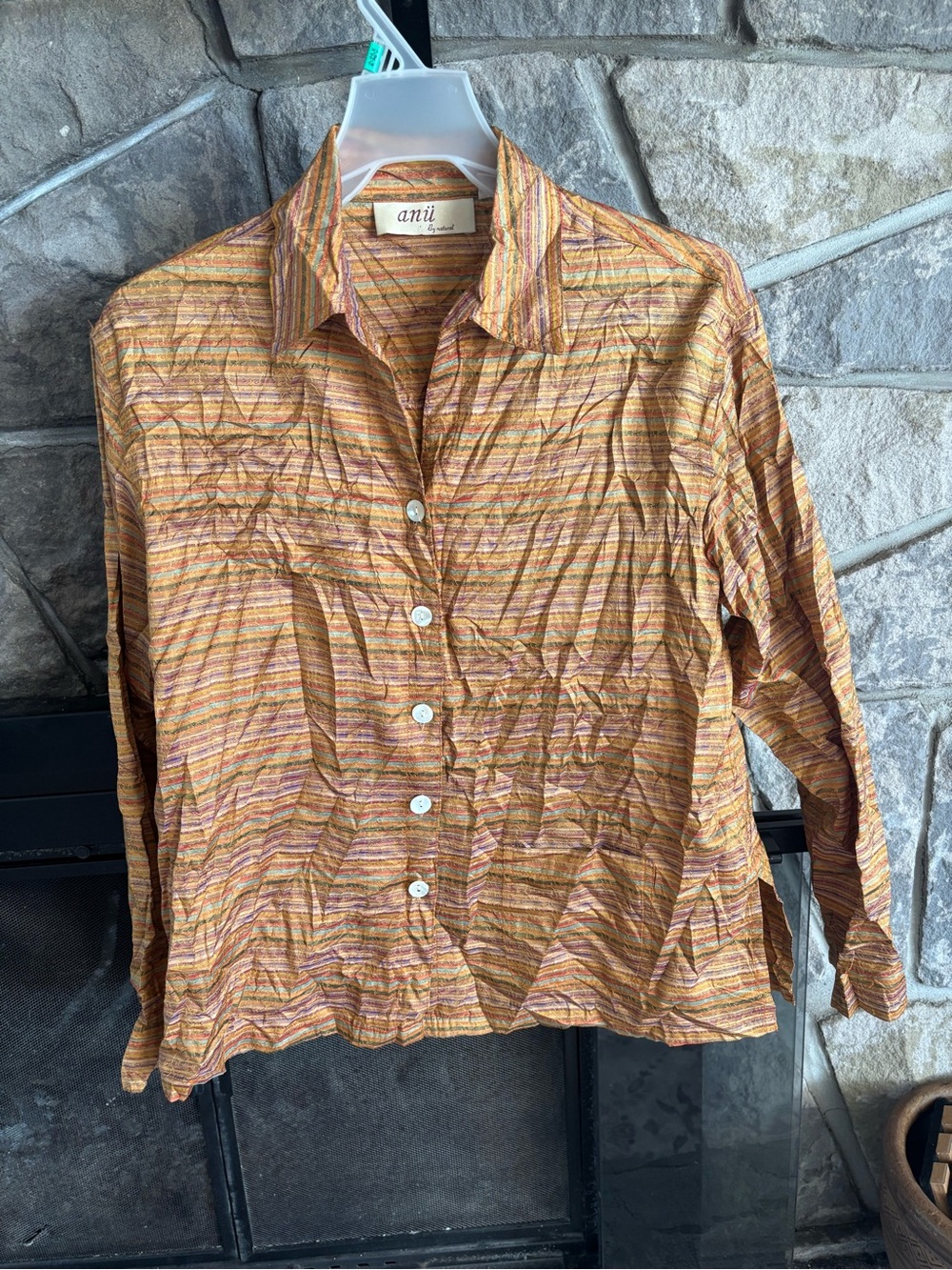 Vintage Ana 100% silk long-sleeve blouse Size s
